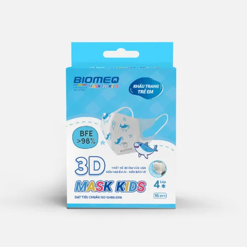 Khẩu trang y tế kháng khuẩn BIOMEQ MASK 3D KIDS( Trẻ 2-8 tuổi )